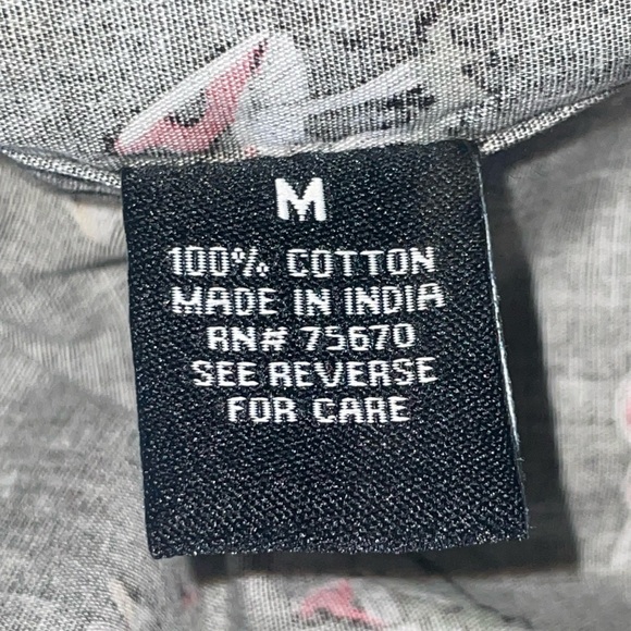 WXYZ MFG CO. Mens Skelton's Floral Size medium Button Down Black Halloween Shirt - Picture 8 of 10